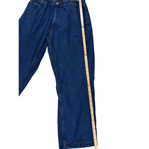 Casual Joe Mens Relaxed Fit Elastic Waist Blue Denim Jeans Size 34/S 100% Cotton - Picture 6 of 10